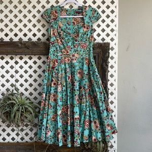 Hell bunny 50’s style sugar skull swing dress